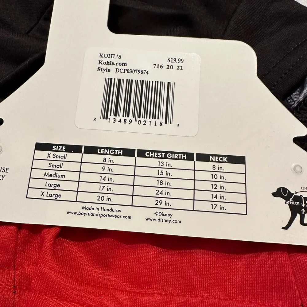 NWT Disney Mickey Mouse Dog t-shirt  Size S